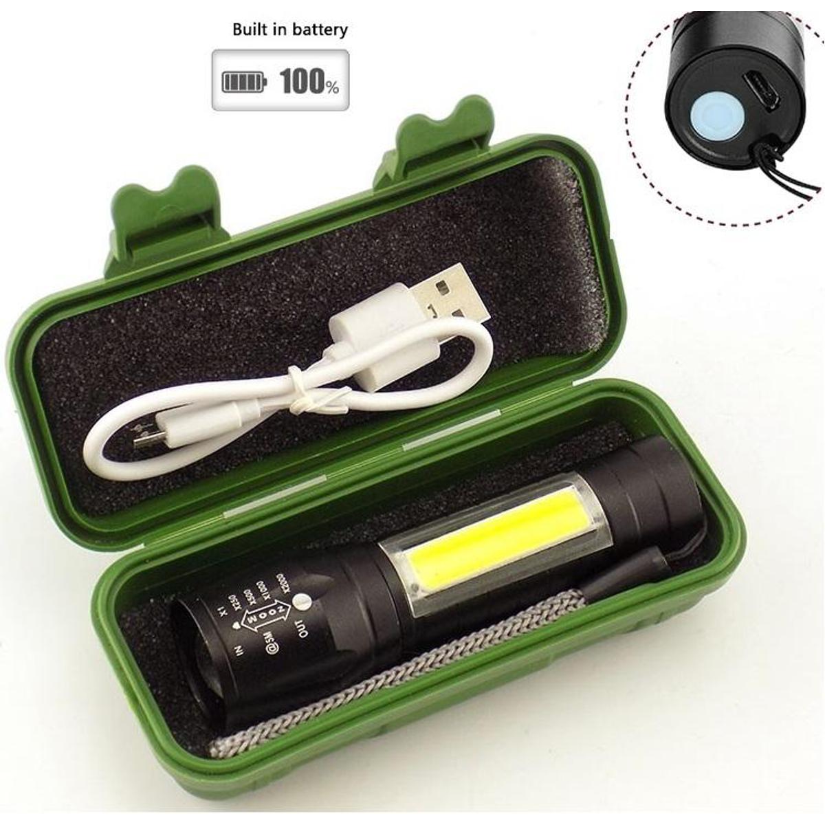 UltraBright Pro™ Rechargeable LED Torch | Zoom Focus, COB Side Light & Waterproof Design