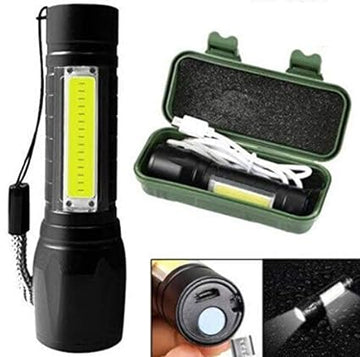 UltraBright Pro™ Rechargeable LED Torch | Zoom Focus, COB Side Light & Waterproof Design