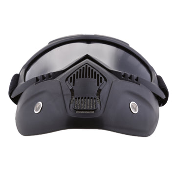 RiderShield Tactical Motorcycle Face Mask with Detachable Goggles | Windproof, Dustproof & Anti-UV Protection